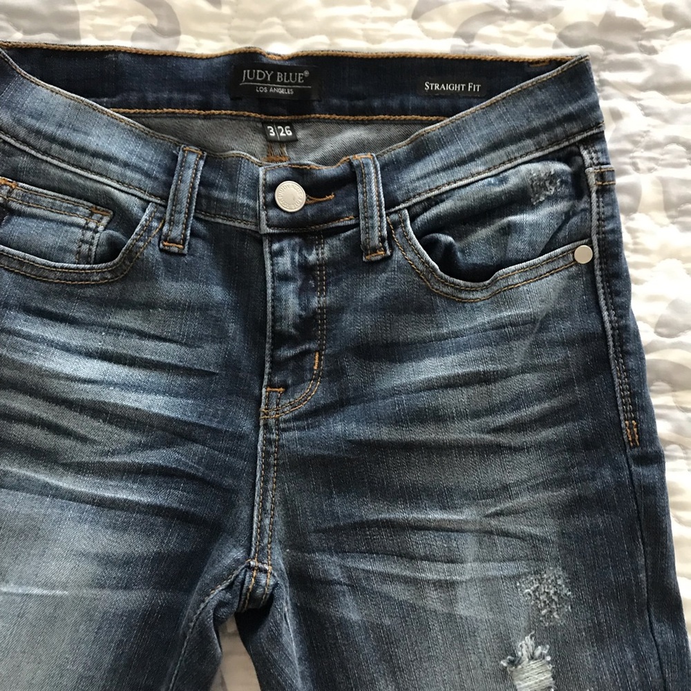 Judy Blue distressed wide-leg Jeans